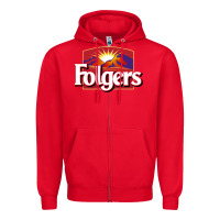 Red folgers Zipper Hoodie - linhVisuals