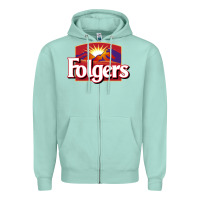 Seafoam folgers Zipper Hoodie - linhVisuals