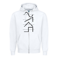 White vintage analog synthesizer techno waveform   synth nerd raglan basebal Zipper Hoodie - linhVisuals