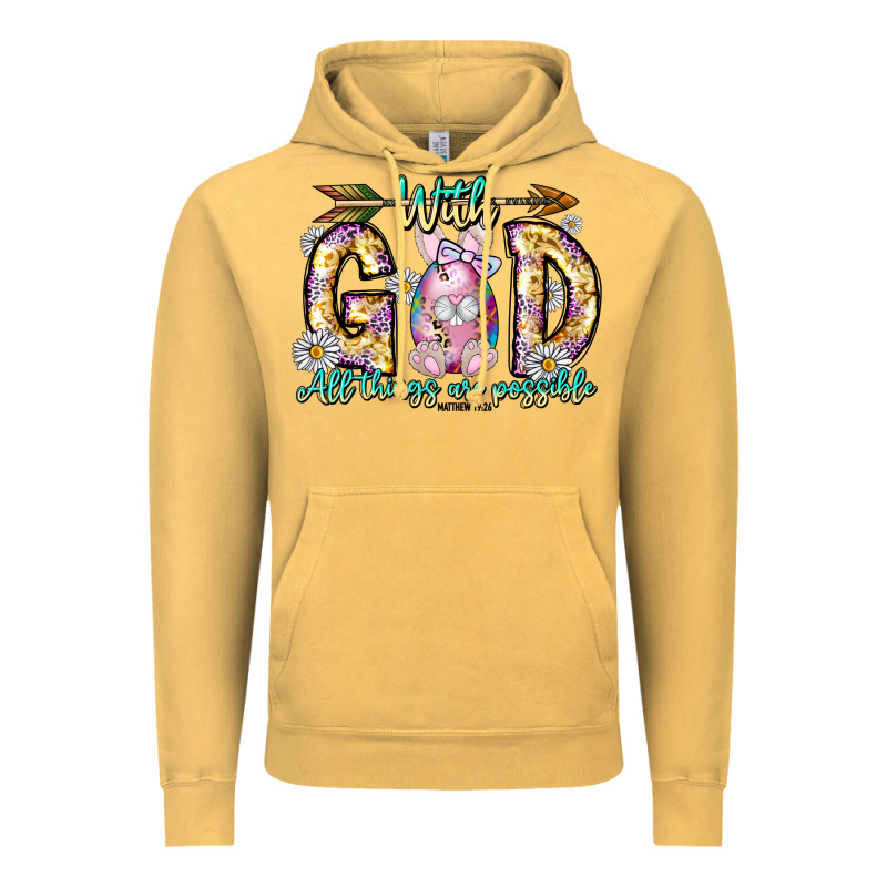 With God All Things Are Possible Easter Day Vintage Hoodie by CowhideDigitalArt | Teevron