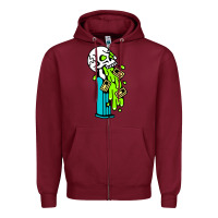 Burgundy skull pez Zipper Hoodie - linhVisuals
