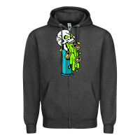 Charcoal Heather skull pez Zipper Hoodie - linhVisuals