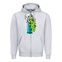 Heather Grey skull pez Zipper Hoodie - linhVisuals