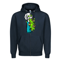 Navy skull pez Zipper Hoodie - linhVisuals