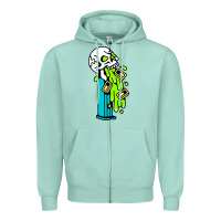 Seafoam skull pez Zipper Hoodie - linhVisuals