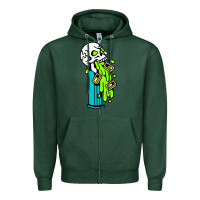 Sports Green skull pez Zipper Hoodie - linhVisuals