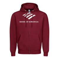 Burgundy Financial services company america Zipper Hoodie - linhVisuals
