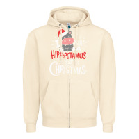 Sandshell i want hippopotamus for christmas hippo xmas gift Zipper Hoodie - linhVisuals