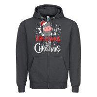 Smoke i want hippopotamus for christmas hippo xmas gift Zipper Hoodie - linhVisuals
