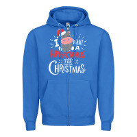 True Royal i want hippopotamus for christmas hippo xmas gift Zipper Hoodie - linhVisuals