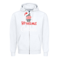 White i want hippopotamus for christmas hippo xmas gift Zipper Hoodie - linhVisuals