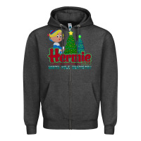 Charcoal Heather hermie the elf dentistry    rudolph the red nosed reindeer Zipper Hoodie - linhVisuals
