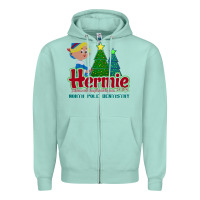 Seafoam hermie the elf dentistry    rudolph the red nosed reindeer Zipper Hoodie - linhVisuals