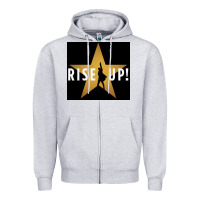 Heather Grey rise up! hamilt musical broadway Zipper Hoodie - linhVisuals