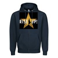 Navy rise up! hamilt musical broadway Zipper Hoodie - linhVisuals