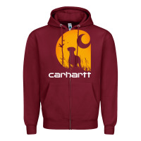 Burgundy carhartt vintage Zipper Hoodie - linhVisuals