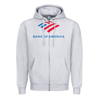 Heather Grey bank of america Zipper Hoodie - linhVisuals