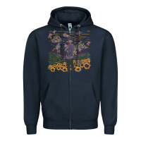 Navy tyler the creator flower boy Zipper Hoodie - linhVisuals