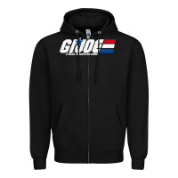 Black distressed army green gi joe Zipper Hoodie - linhVisuals