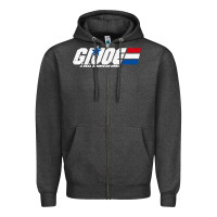 Charcoal Heather distressed army green gi joe Zipper Hoodie - linhVisuals