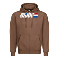 Chestnut distressed army green gi joe Zipper Hoodie - linhVisuals