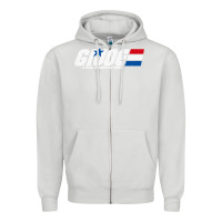 Dove Grey distressed army green gi joe Zipper Hoodie - linhVisuals