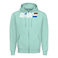 Seafoam distressed army green gi joe Zipper Hoodie - linhVisuals