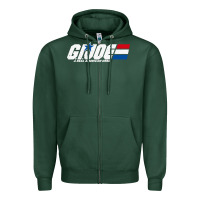 Sports Green distressed army green gi joe Zipper Hoodie - linhVisuals