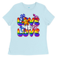Baby Blue Love is love Ladies Tee - FaDigitalArtStudio