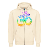 Sandshell womens om symbol   psy trance goa yoga meditation buddhism buddhist v Zipper Hoodie - linhVisuals