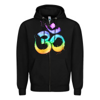 Black womens om symbol   psy trance goa yoga meditation buddhism buddhist v Zipper Hoodie - linhVisuals