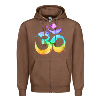 Chestnut womens om symbol   psy trance goa yoga meditation buddhism buddhist v Zipper Hoodie - linhVisuals