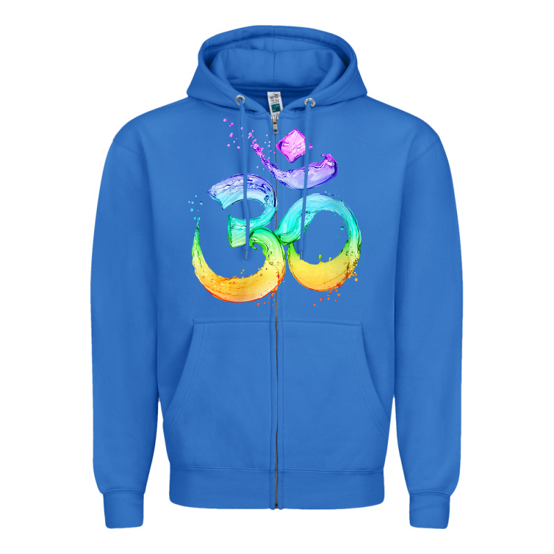 Womens Om Symbol   Psy Trance Goa Yoga Meditation Buddhism Buddhist V Zipper Hoodie by linhVisuals | Teevron