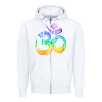 White womens om symbol   psy trance goa yoga meditation buddhism buddhist v Zipper Hoodie - linhVisuals
