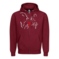 Burgundy beauty the beast love Zipper Hoodie - linhVisuals
