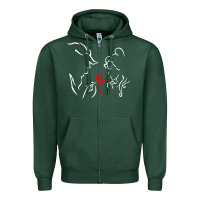 Sports Green beauty the beast love Zipper Hoodie - linhVisuals