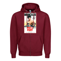 Burgundy fist of fury by bruce Zipper Hoodie - linhVisuals
