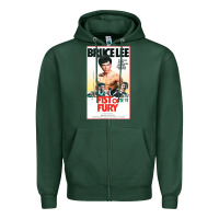 Sports Green fist of fury by bruce Zipper Hoodie - linhVisuals