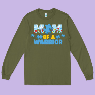 Lil Autism Mom Long Sleeve Tee Designed By Cowhidedigitalart