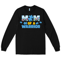 Black LIL Autism Mom Long Sleeve Tee - CowhideDigitalArt