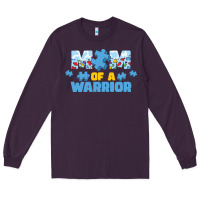 Plum LIL Autism Mom Long Sleeve Tee - CowhideDigitalArt