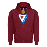 Burgundy suitable-sd-eibar-worn Zipper Hoodie - linhVisuals