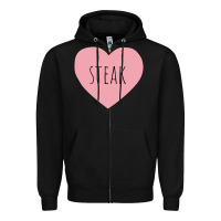 I Heart Steak Zipper Hoodie | Teevron