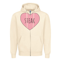 Sandshell i heart steak Zipper Hoodie - linhVisuals