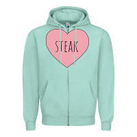 Seafoam i heart steak Zipper Hoodie - linhVisuals