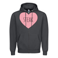 Smoke i heart steak Zipper Hoodie - linhVisuals