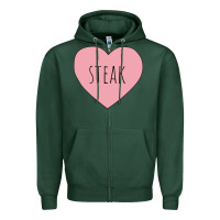 Sports Green i heart steak Zipper Hoodie - linhVisuals