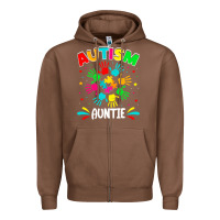 Chestnut autistic auntie puzzle support family autism awareness sweatshirt Zipper Hoodie - linhVisuals