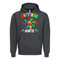Smoke autistic auntie puzzle support family autism awareness sweatshirt Zipper Hoodie - linhVisuals