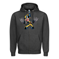 Charcoal Heather wolverine Zipper Hoodie - linhVisuals